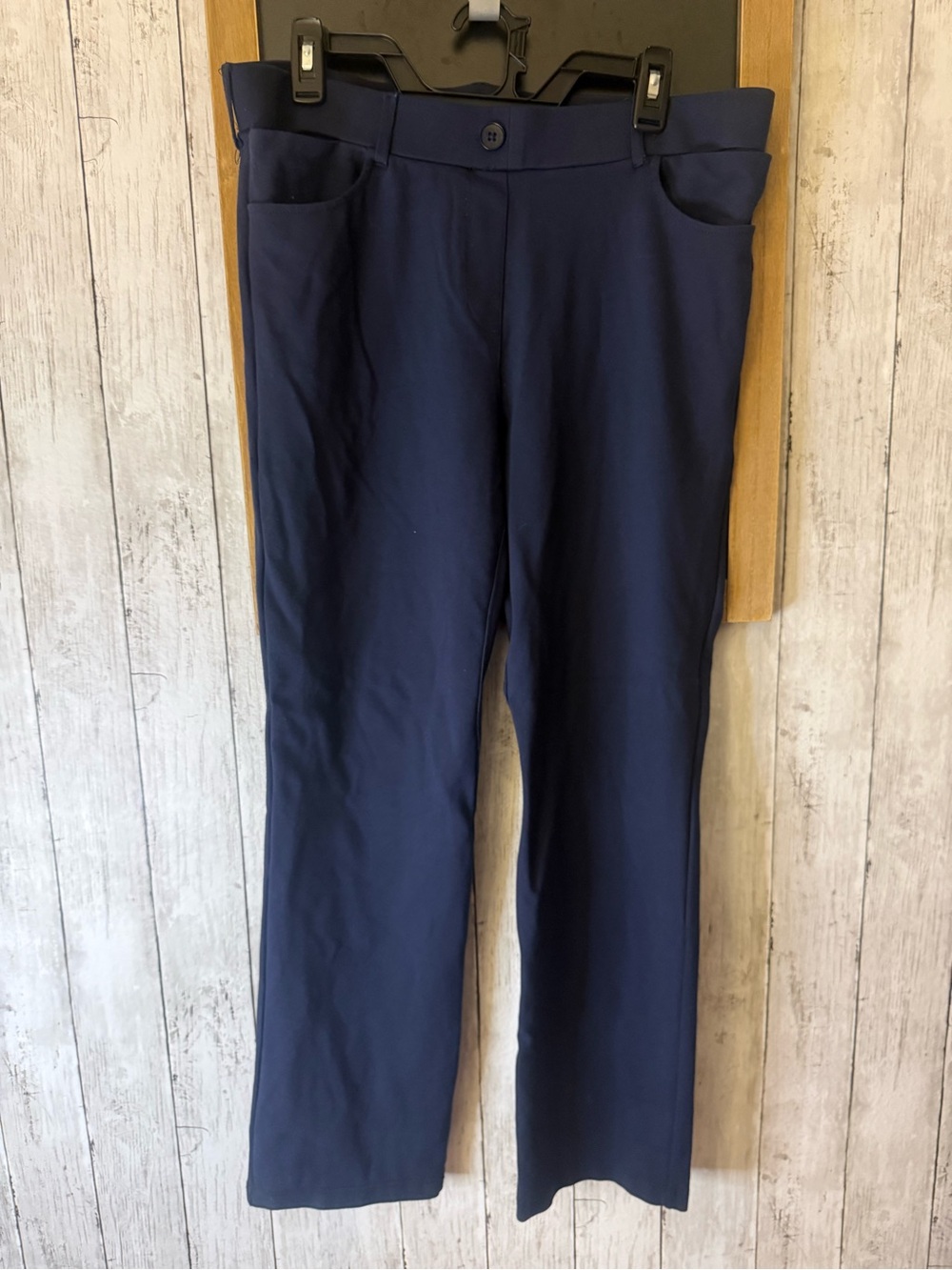 Betabrand Women's Pull On XL Petite Navy Blue Stretch Ponte Pants